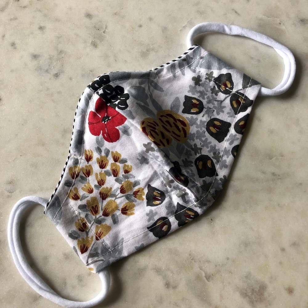 Floral- Breathable cotton mask w/ soft ear loops